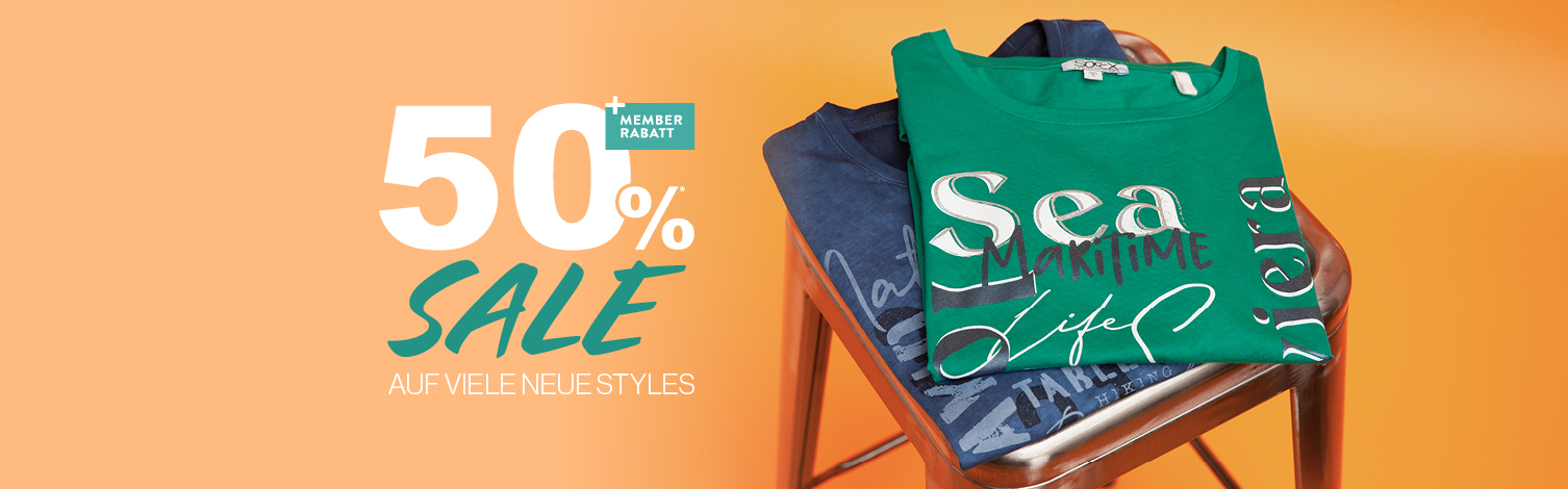 50 % auf neue Styles