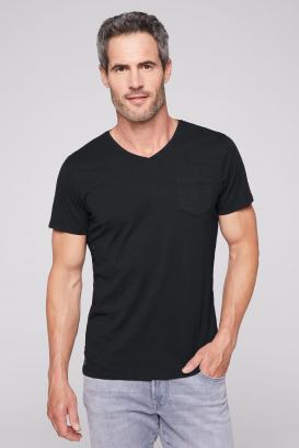 Basic T-Shirt mit V-Neck und Brusttasche