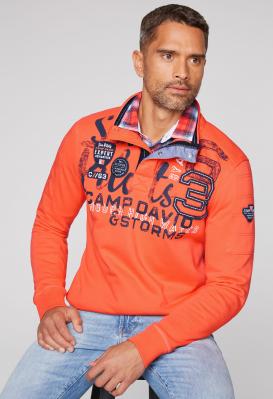 CAMP DAVID & SOCCX | Sweatshirt mit Troyer Kragen und Sweatshirt mit Troyerkragen