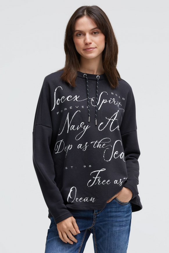 Oversized Sweatshirt mit Wording Print
