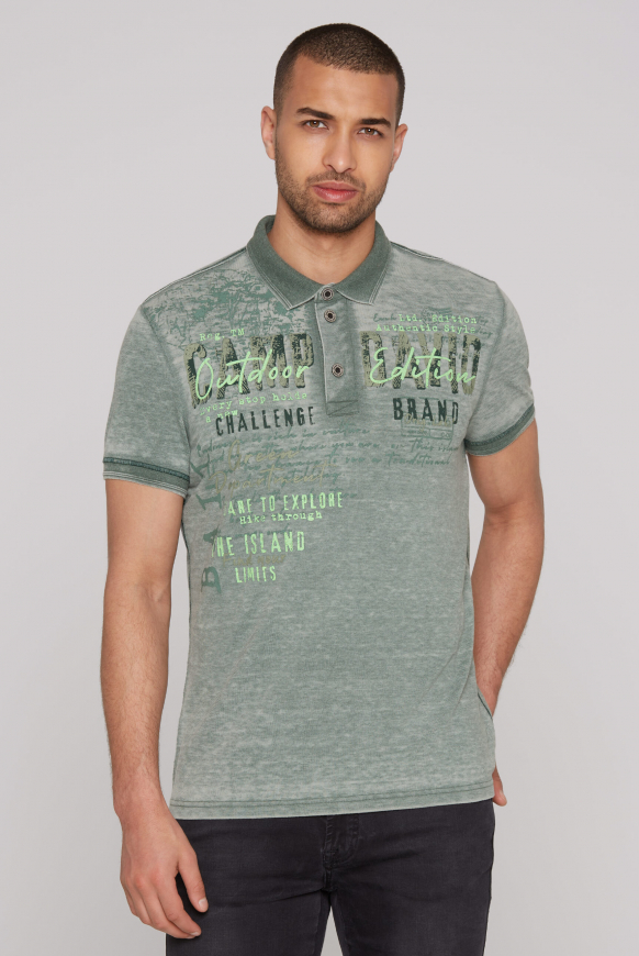 Polo im Used Look mit Logo Artworks
