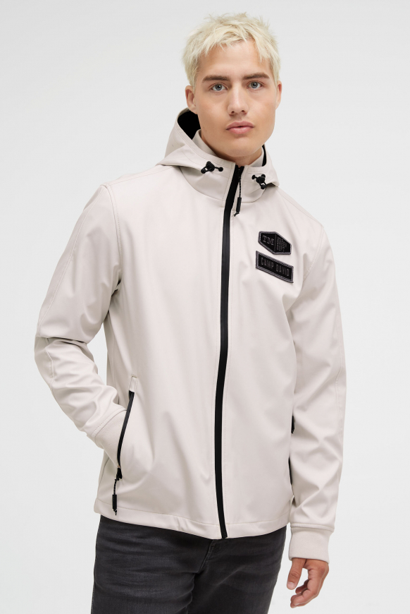 Softshelljacke mit Logo-Prägung am Rücken