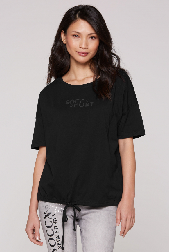 T-Shirt Oversized mit Bindebandsaum