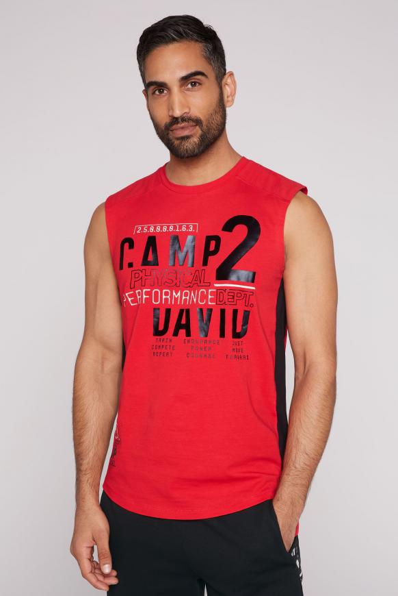 Ärmelloses Shirt mit Folien-Prints power red