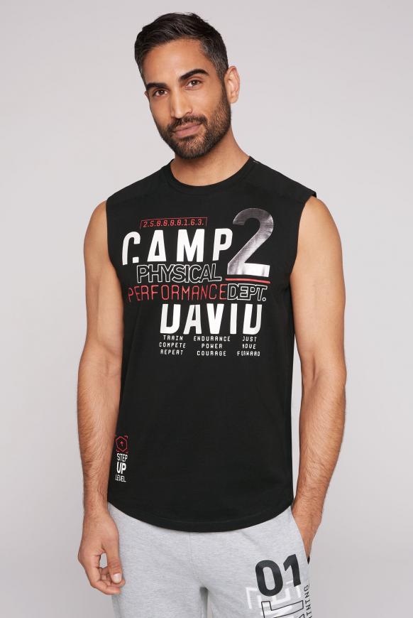 Ärmelloses Shirt mit Folien-Prints black