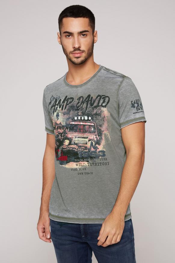 Ausbrenner-Shirt mit Photoprint silvery