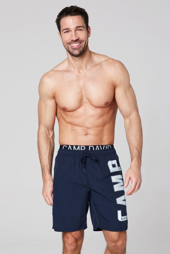 Badeshorts mit Doppelbund und Logo