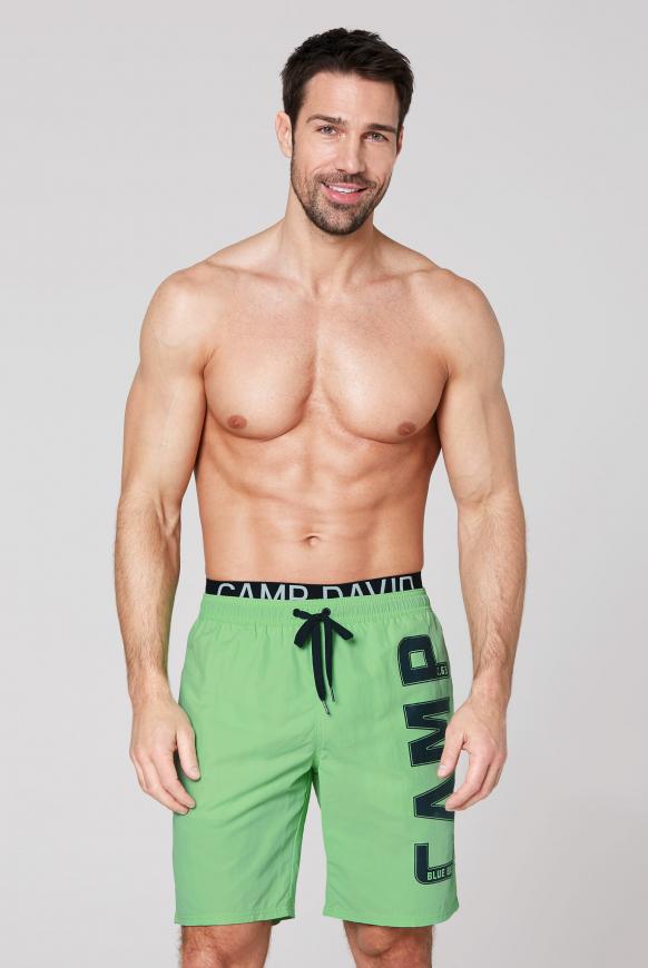 Badeshorts mit Doppelbund und Logo