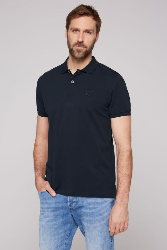 Basic Pikee-Polo mit Logo-Stickerei blue navy