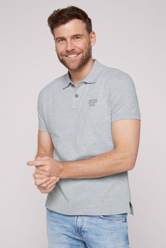 Basic Pikee-Polo mit Logo-Stickerei grey melange