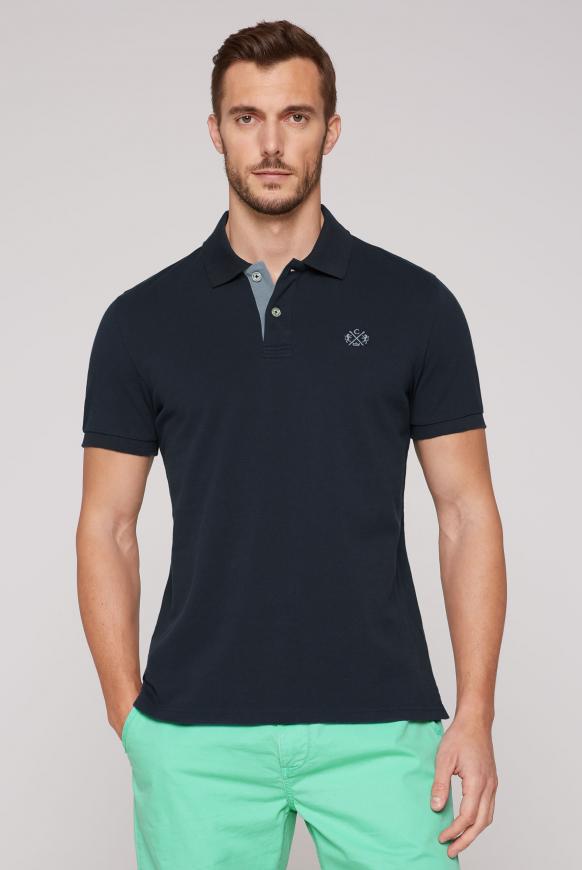 Basic Polo aus Pikee mit Logostick absolute blue