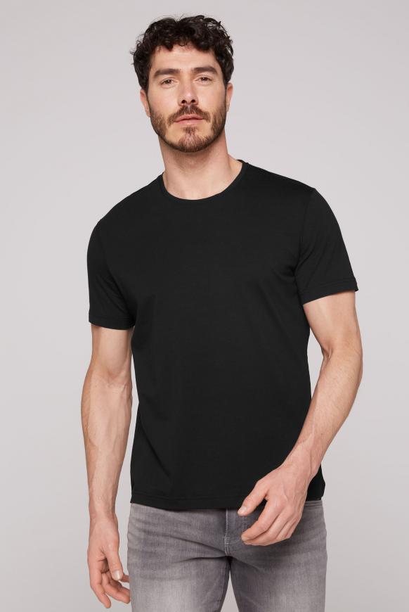 Basic T-Shirt mit Rundhalsausschnitt, Doppelpack black / black