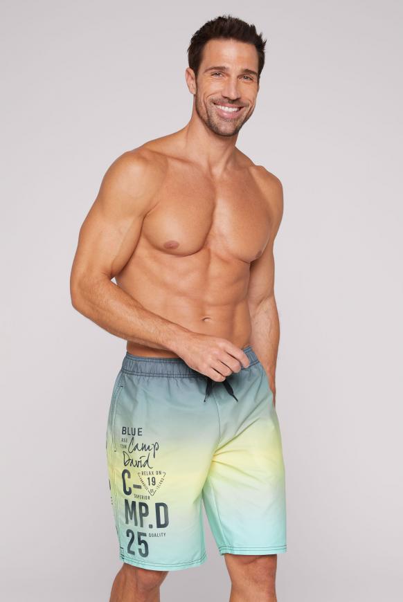 Beachshorts Dip Dye mit Label Prints banana sun