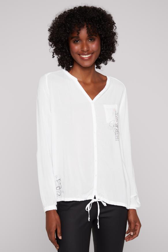 Belly-Bluse mit Rücken-Artwork opticwhite