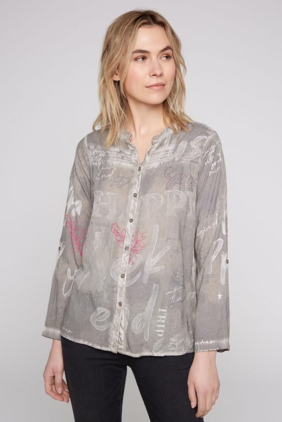 SOCCX | Over CAMP Inside Dyed Bluse Print All DAVID & Oil sand pale mit