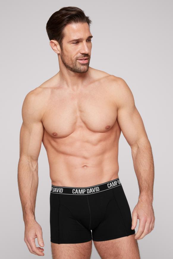 Boxershorts mit Logo-Bund, 2er-Pack black / black
