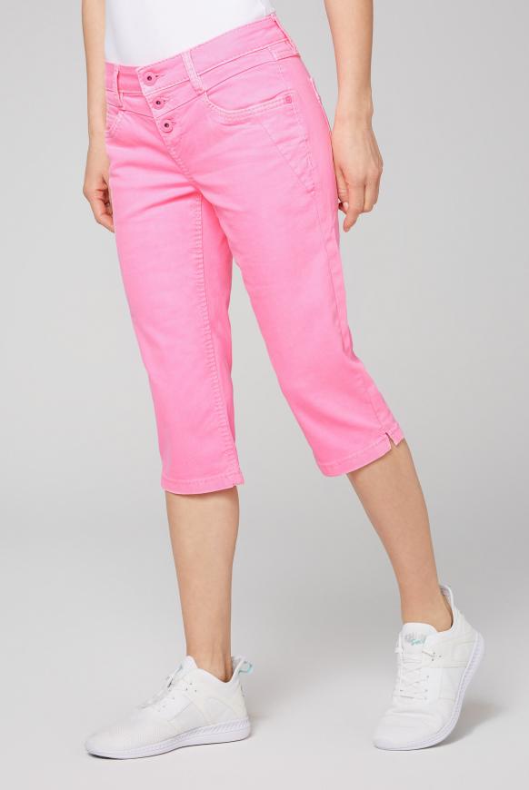 Coloured Capri Jeans LY:IA mit Knopfleiste paradise pink