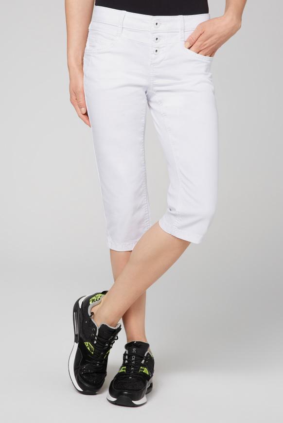Coloured Capri Jeans LY:IA mit Knopfleiste opticwhite
