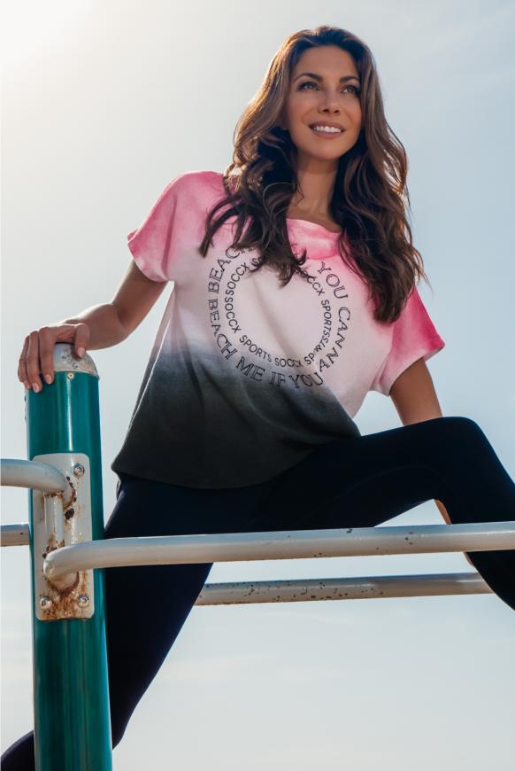 Frottee-Sweater mit Dip-Dye-Effekt beach pink