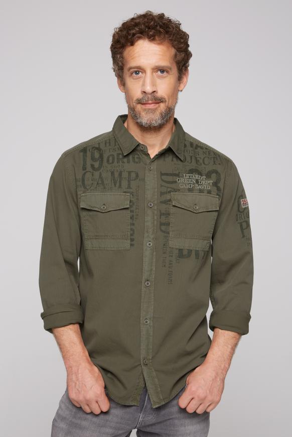 Hemd mit Artworks und Ripstop-Details medium khaki