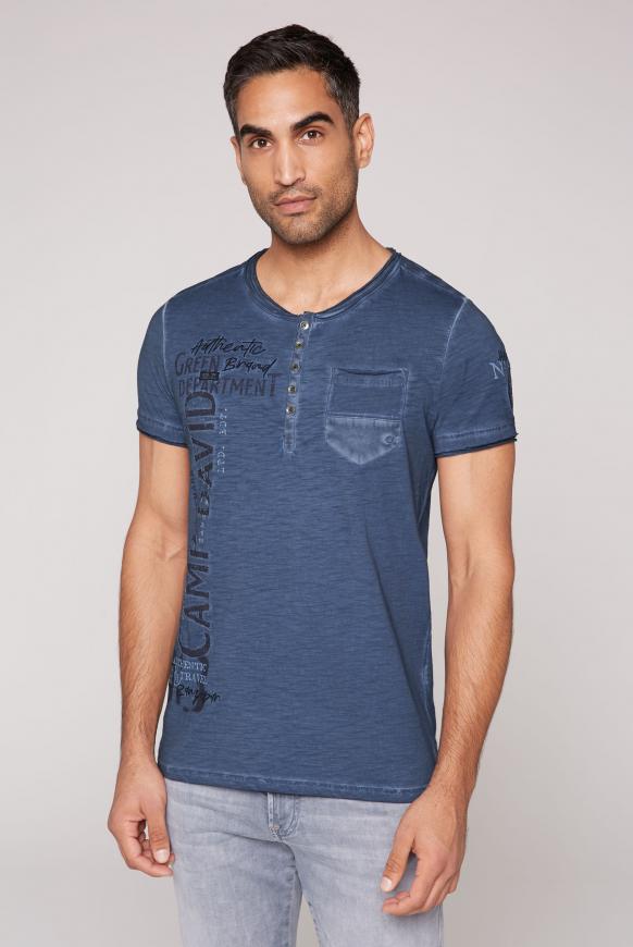Henley-Shirt mit Double Layer Look blue river