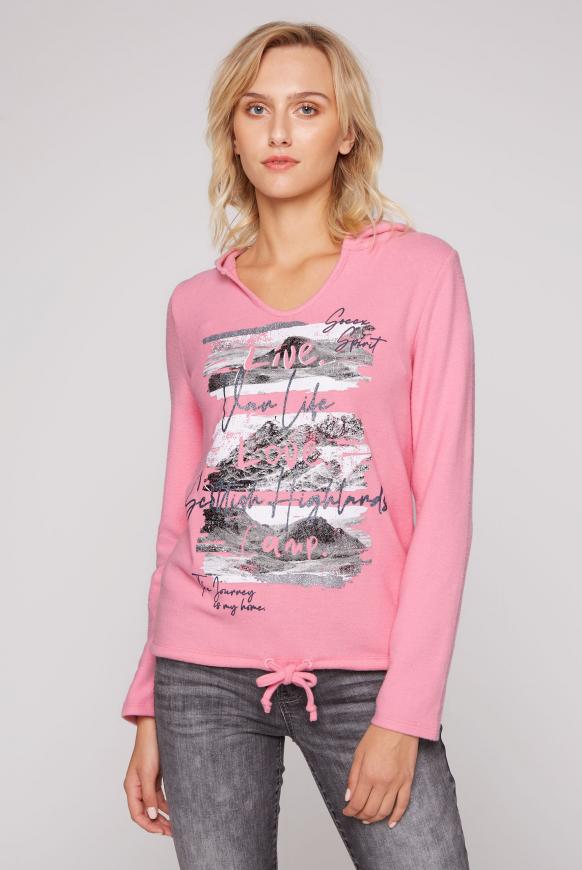 Hoodie aus Strickfleece mit Artwork