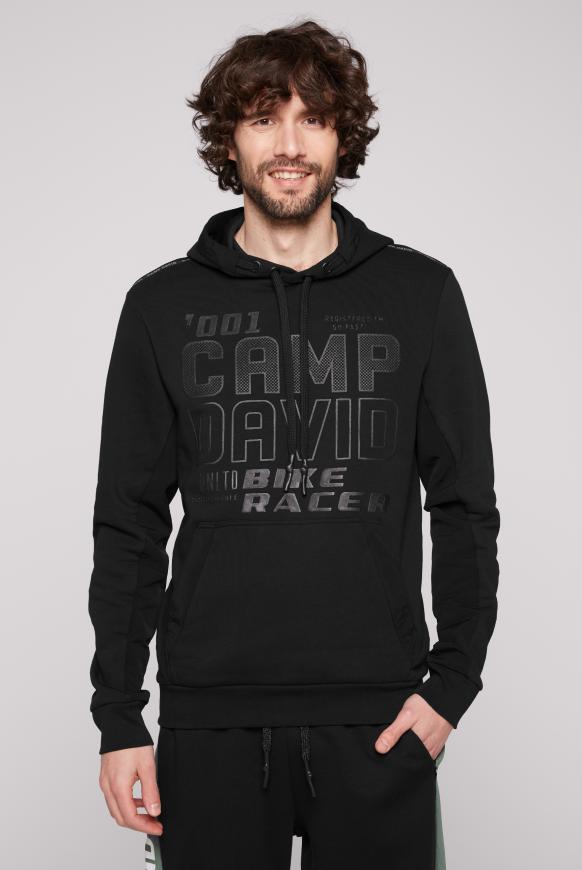 Hoodie im Materialmix mit Logo Artworks black
