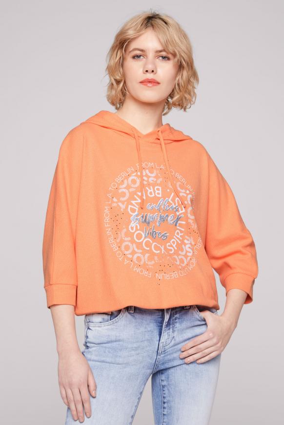 Hoodie Kurzarm aus Waffelpikee