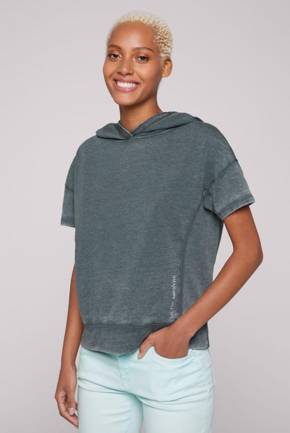 Hoodie mit Kurzarm und Rücken-Artwork green leaf