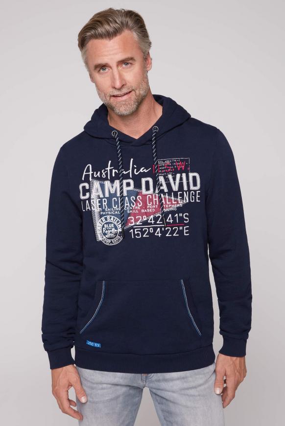 Hoodie mit Logo-Applikationen blue navy