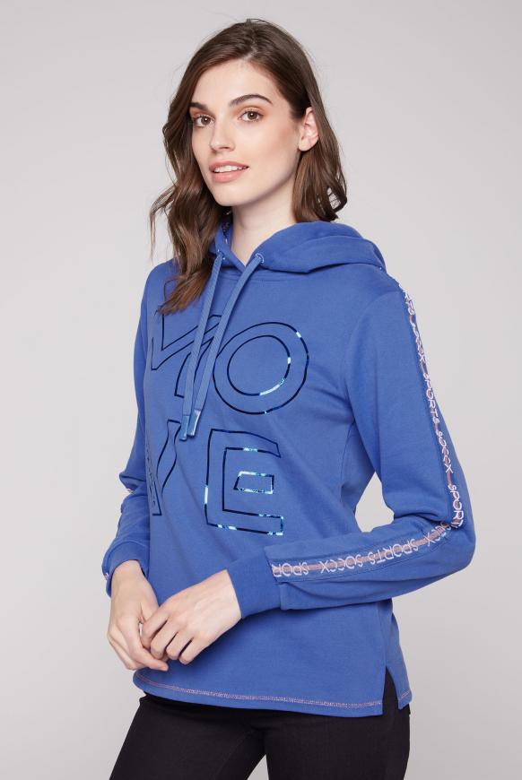 Hoodie mit Logo Tape und Folienprint