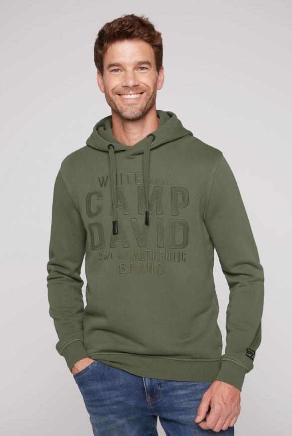 Hoodie mit toniger Logo-Stickerei