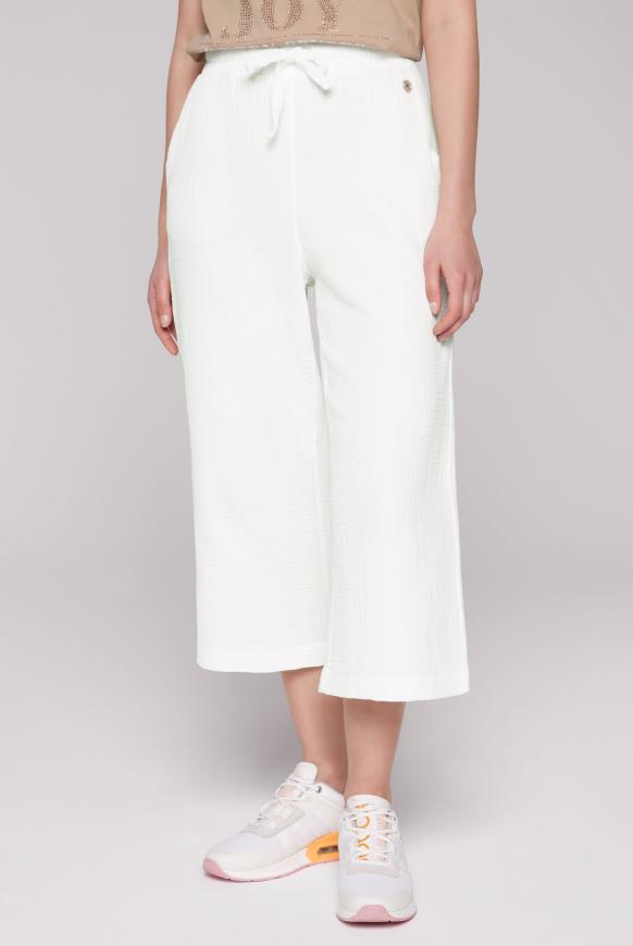 Hose aus Musselin mit weitem Bein cotton white