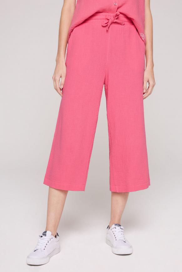 Hose aus Musselin mit weitem Bein bright pink