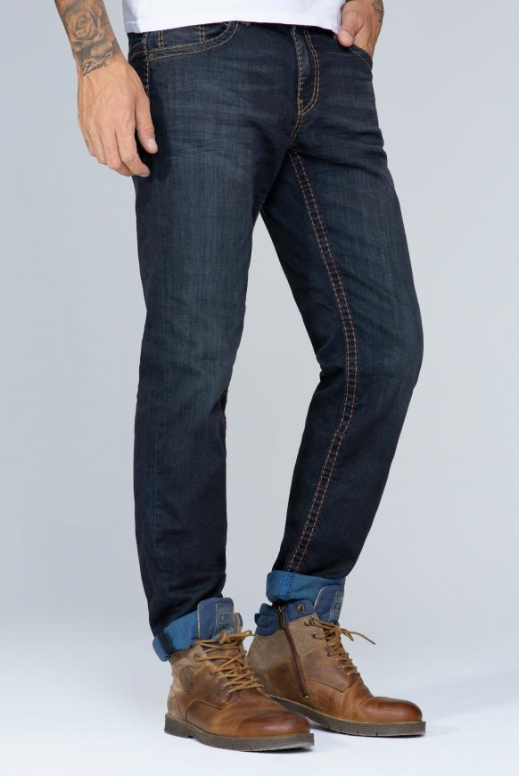 Jeans CO:NO mit breiten Nähten und gefärbter Innenseite blue black vintage