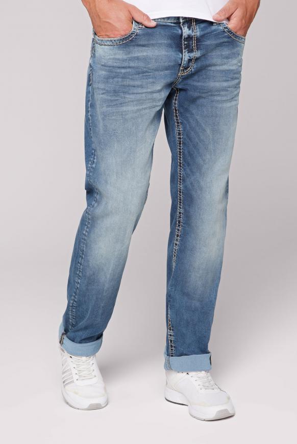 Jeans CO:NO mit dicken Steppnähten random blue vintage