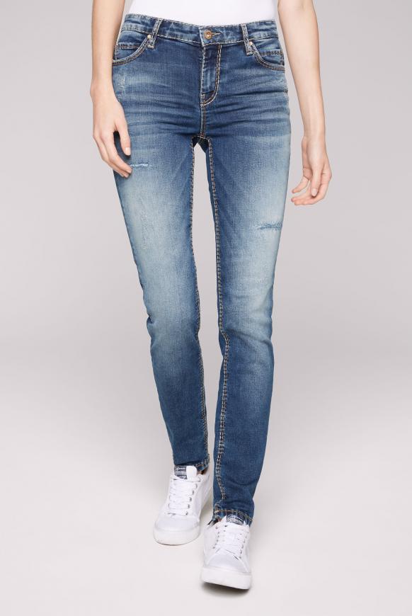 Jeans HE:DI mit Destroy-Effekten vintage blue