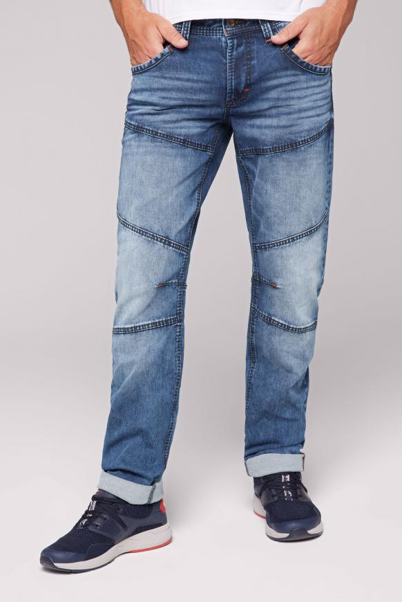 Jeans HE:RY mit Teilungsnähten blue used jogg