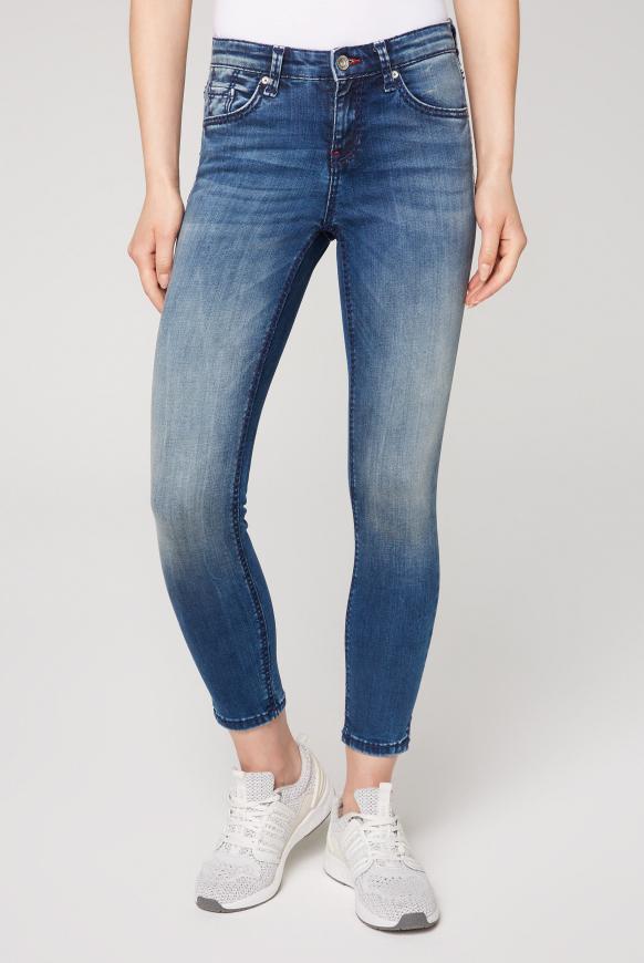Jeans MI:RA mit Bleaching-Effekten ocean blue used
