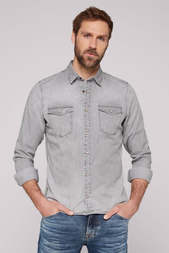 Jeanshemd mit Klappentaschen light grey vintage