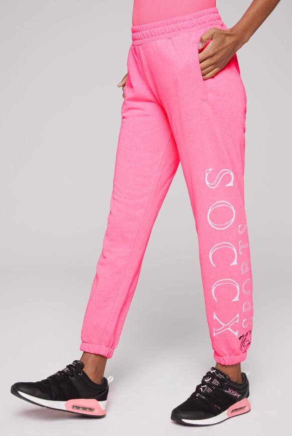 Jogginghose mit Logo Print beach pink