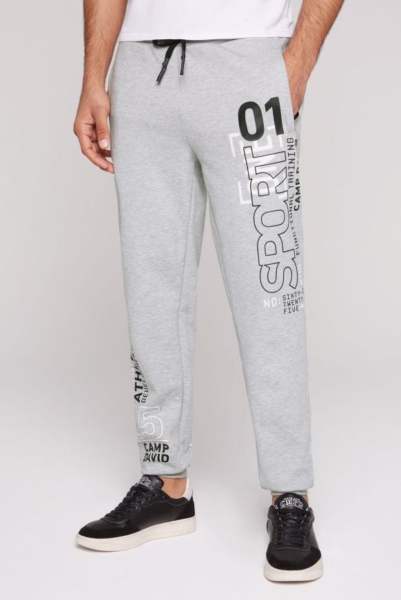 Jogginghose mit Rubber Prints grey melange