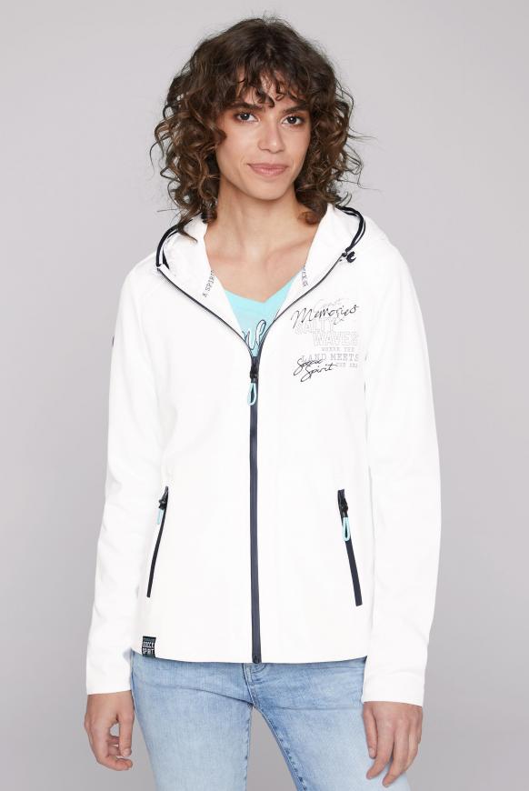 Kapuzenjacke im Materialmix