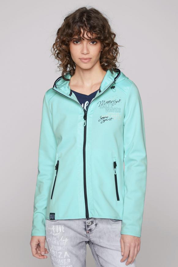 Kapuzenjacke im Materialmix