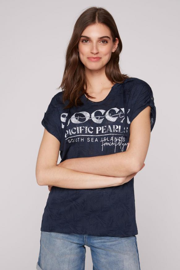 Kapuzenshirt mit Ausbrenner-Artwork pacific navy