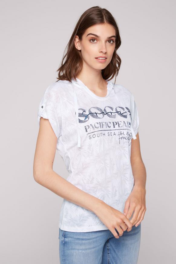 Kapuzenshirt mit Ausbrenner-Artwork opticwhite