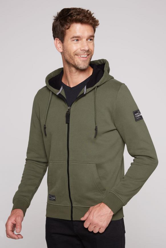 DAVID Kapuzensweatjacke & Patches CAMP SOCCX mit | olive green