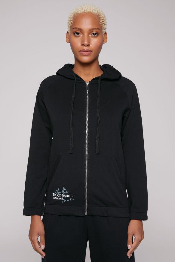 Kapuzensweatjacke mit Rücken-Artwork black