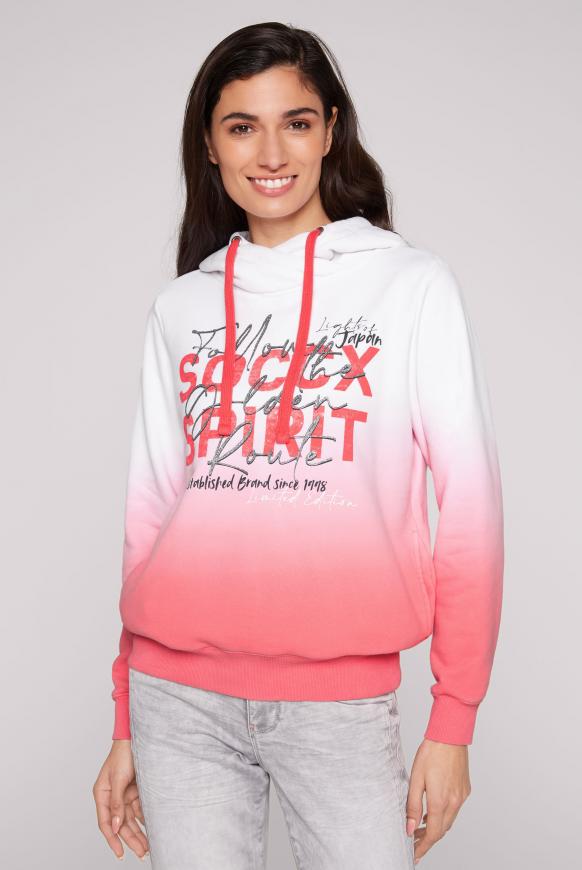 Kapuzensweatshirt Dip Dye mit Artworks