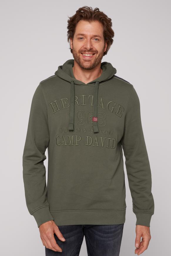 Kapuzensweatshirt mit 3D-Stickereien medium khaki